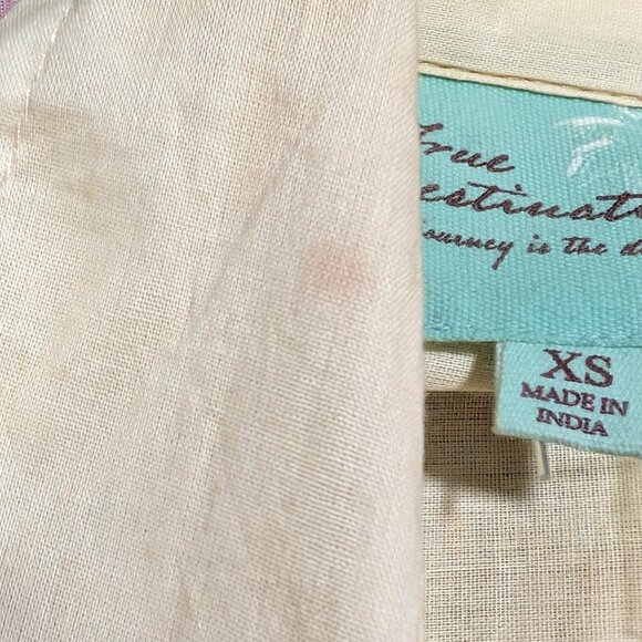 True Destinations Womens Size XS NWT Flaw Tropical Palm Scene Tunic Coverup Top - Picture 8 of 12